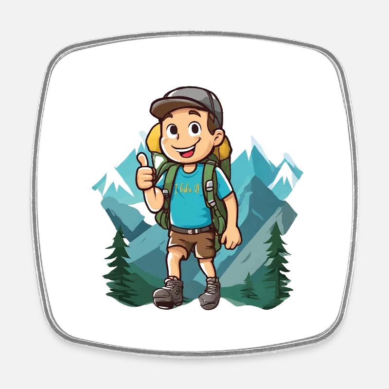 I HIKE IT - Square fridge magnet - white