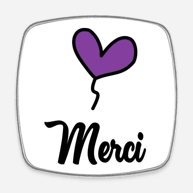 MERCI - Magnet carré - blanc