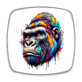 Gorilla - Square fridge magnet - white - Front