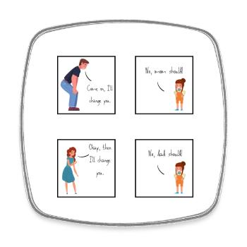 No | Child | Funny | Toddler | Dad - Square fridge magnet - white - Front