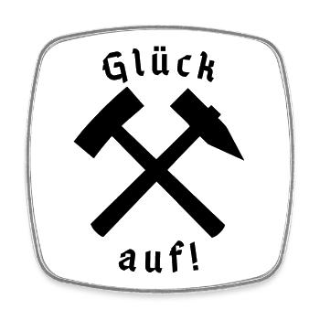 Glück auf! - Viereckiger Kühlschrankmagnet - Weiß - Vorne