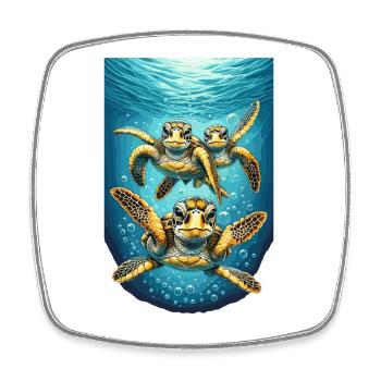 Turtle Abstraction Underwater Design - Square fridge magnet - white - Front