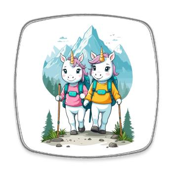 Wanderer Unicorns - Square fridge magnet - white - Front