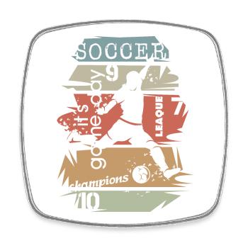 retro Fußball Spieler Schuss Explosion vintage - Viereckiger Kühlschrankmagnet - Weiß - Vorne