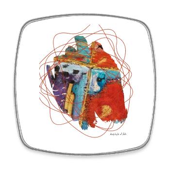 Un art abstrait vibrant aux lignes chaotiques - Magnet carré - blanc - Devant