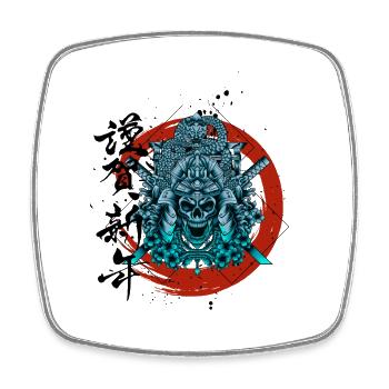 Samouraï - Magnet carré - blanc - Devant
