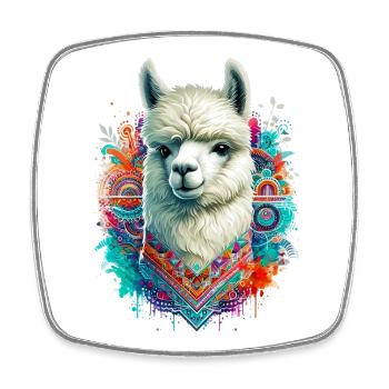 Alpaca - Square fridge magnet - white - Front