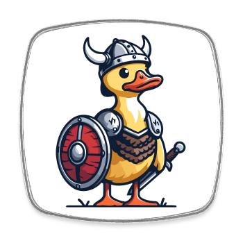 Viking Quack : Le canard du Valhalla - Magnet carré - blanc - Devant