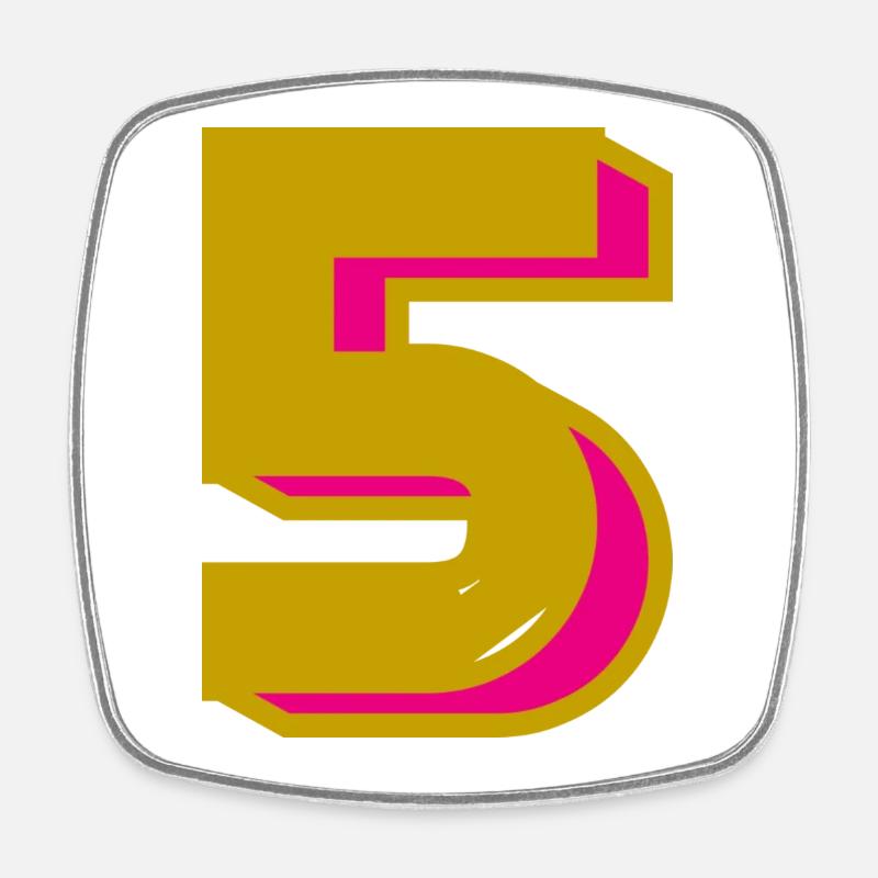 5. 5 ANS. 5e ANNIVERSAIRE. ANNIVERSAIRE 5 ANS - Magnet carré - blanc