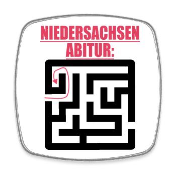 Abi Abschluss Prüfung Sprüche lustig Niedersachen - Viereckiger Kühlschrankmagnet - Weiß - Vorne