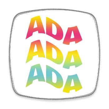 Ada t-shirt text wave effect t-shirt gift - Square fridge magnet - white - Front