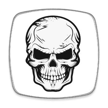 Dark Skull,Skull,Skull Drawing - Square fridge magnet - white - Front