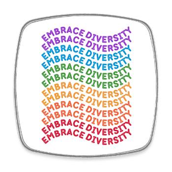 Lgbt. Embrace diversity - Square fridge magnet - white - Front