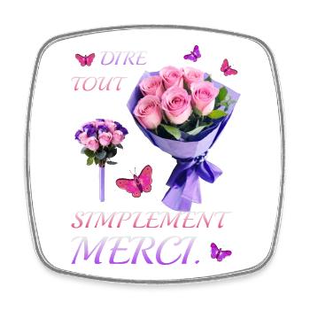 Dites simplement merci. - Magnet carré - blanc - Devant