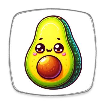 Avocat - Magnet carré - blanc - Devant