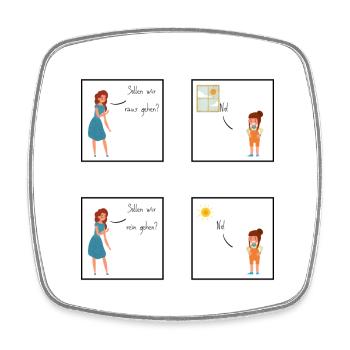 Nein | Kind | Lustig | Toddler | Kindheit - Viereckiger Kühlschrankmagnet - Weiß - Vorne