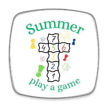 Summer | Summer | Tree | Blossoms | Sunshine - Square fridge magnet - white - Front