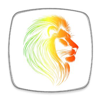 Conquering lion rasta, rastafari, jamaïque, juda - Magnet carré - blanc - Devant