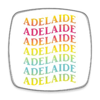 Adelaide T-Shirt mit Welleneffekt Geschenkidee - Viereckiger Kühlschrankmagnet - Weiß - Vorne
