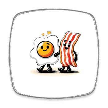Amis pour toujours Ham Oeuf Amour Comique - Magnet carré - blanc - Devant
