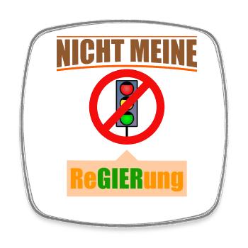 Ampel Regierung Scholz Baerbock Habeck Grüne SPD - Viereckiger Kühlschrankmagnet - Weiß - Vorne