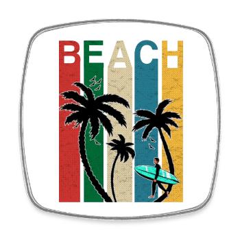 Farbige Beach Fun - Viereckiger Kühlschrankmagnet - Weiß - Vorne