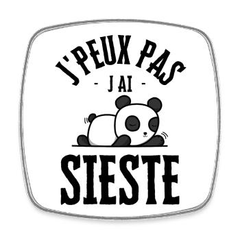 Je peux pas j ai sieste - Magnet carré - blanc - Devant