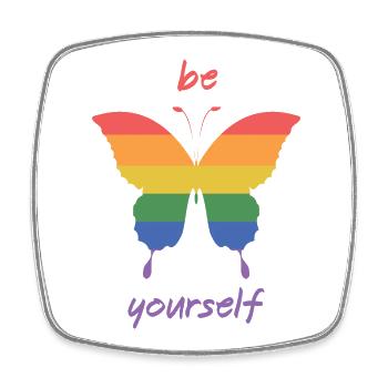 LGBT Pride Month - Be Yourself - Square fridge magnet - white - Front