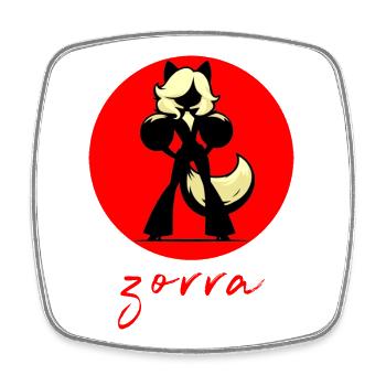 Red Background Fox - Square fridge magnet - white - Front