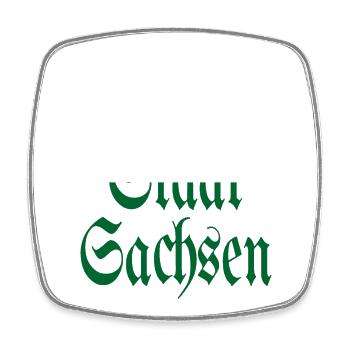 Free State of Saxony white green home - Square fridge magnet - white - Front