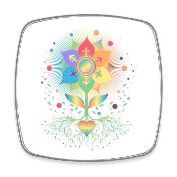 Flower with Root Symbol of Pride & Belonging - Square fridge magnet - white - Front