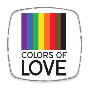 LGBT Pride Month - Colors of Love - Square fridge magnet - white - Front
