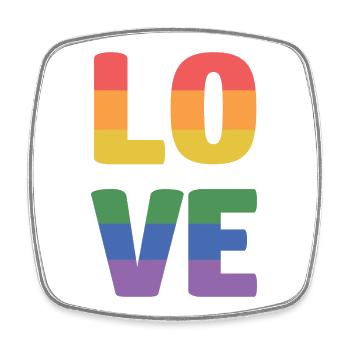 LGBT Pride Month - Liebe ist Liebe - Viereckiger Kühlschrankmagnet - Weiß - Vorne