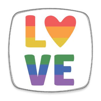 LGBT Pride Month - Liebe ist Liebe - Viereckiger Kühlschrankmagnet - Weiß - Vorne