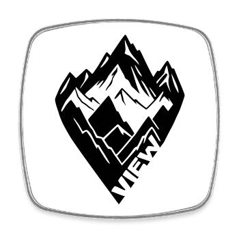 Mountain View [Schwarz] - Viereckiger Kühlschrankmagnet - Weiß - Vorne