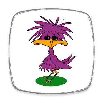 Funky bird - Square fridge magnet - white - Front