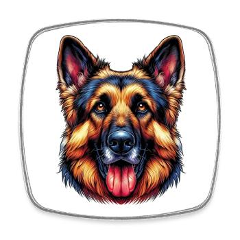 German Shepherd Dog - Square fridge magnet - white - Front