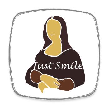 🇮🇹Mona Lisa Italy painted smile cheerfulness - Square fridge magnet - white - Front