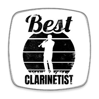 Clarinetist - Square fridge magnet - white - Front