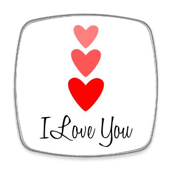 I LOVE YOU. SAINT VALENTIN. EVJF. JE T'AIME - Magnet carré - blanc - Devant