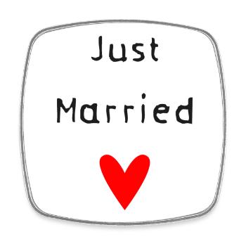 PAAR. GERADE VERHEIRATET. Junggesellinnenabschied. VALENTINSTAG. LIEBE. - Viereckiger Kühlschrankmagnet - Weiß - Vorne