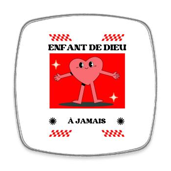 Animated Heart Friend T-Shirt - Square fridge magnet - white - Front