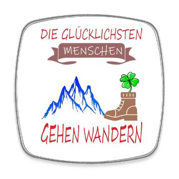Natur Wandern Berge Gesundheit Glück Stiefel - Viereckiger Kühlschrankmagnet - Weiß - Vorne