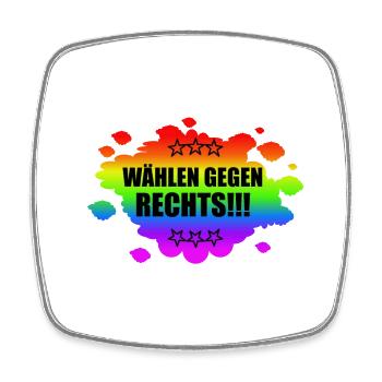 AfD stoppen gegen rechts Demokratie verteidigen - Viereckiger Kühlschrankmagnet - Weiß - Vorne