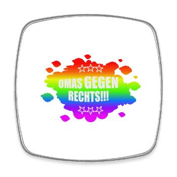 AfD Omas gegen rechts Demokratie verteidigen Witze - Viereckiger Kühlschrankmagnet - Weiß - Vorne