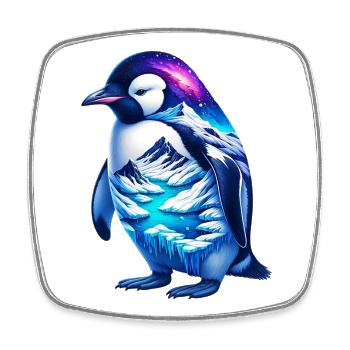 Pinguin - Viereckiger Kühlschrankmagnet - Weiß - Vorne