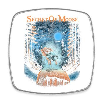 SECRET OF MOOSE - Das Geheimnis der Elche - Viereckiger Kühlschrankmagnet - Weiß - Vorne