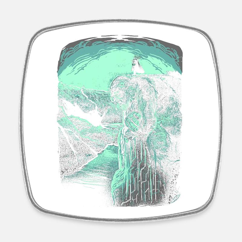 Pulpit Rock - Troll - Norway - Square fridge magnet - white