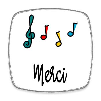 MERCI. MAÎTRESSE. MAÎTRE. MERCI MAÎTRESSE - Magnet carré - blanc - Devant