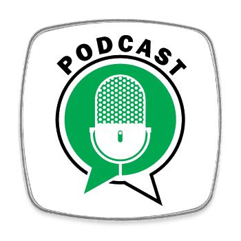 Podcast Mikrofon Sprechblasen - Viereckiger Kühlschrankmagnet - Weiß - Vorne